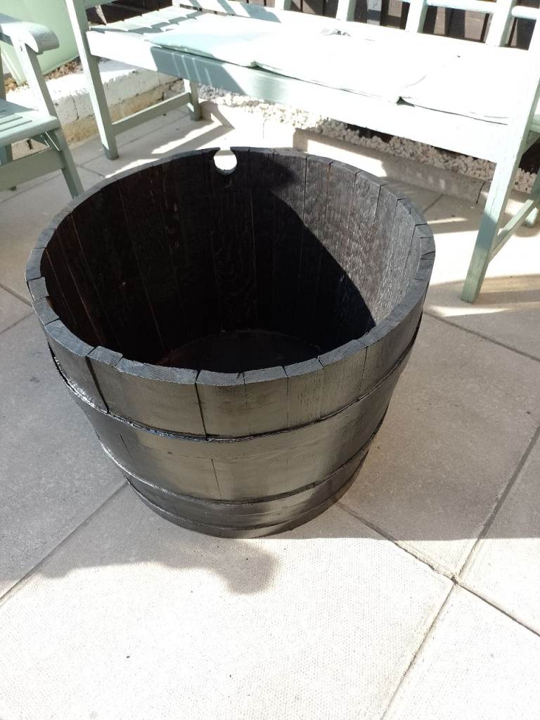 Oak Half Barrel Planter