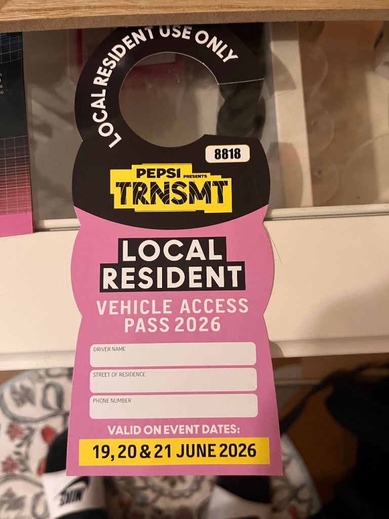 TRNSMT Local Resident Vehicle Access (Parking)