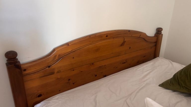 Wooden Double Bed Headboard – Good Condition