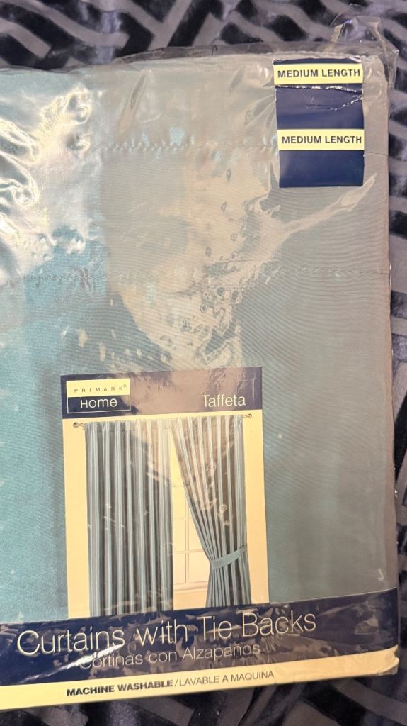 Habitat Home Curtains with Tie-Backs – Medium Length, New
