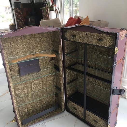 Open to sensible offers-Large Antique Steamer trunk-Pukka Luggage 1900's/Re-designed