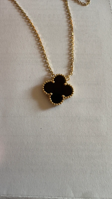 Van Cleef & Arpels Vintage Alhambra Necklace Gold Onyx Black