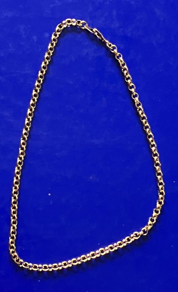 Ladies jewellery rolled gold belcher chain