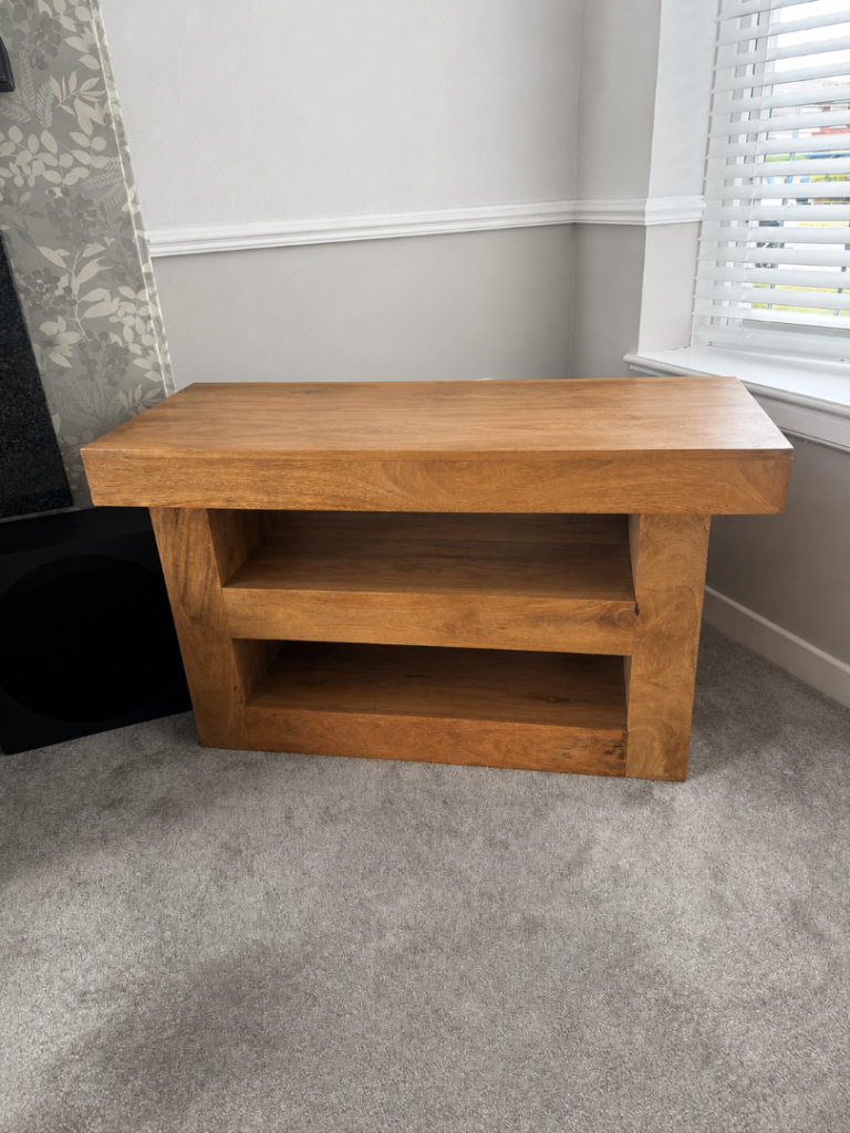 Solid oak tv unit