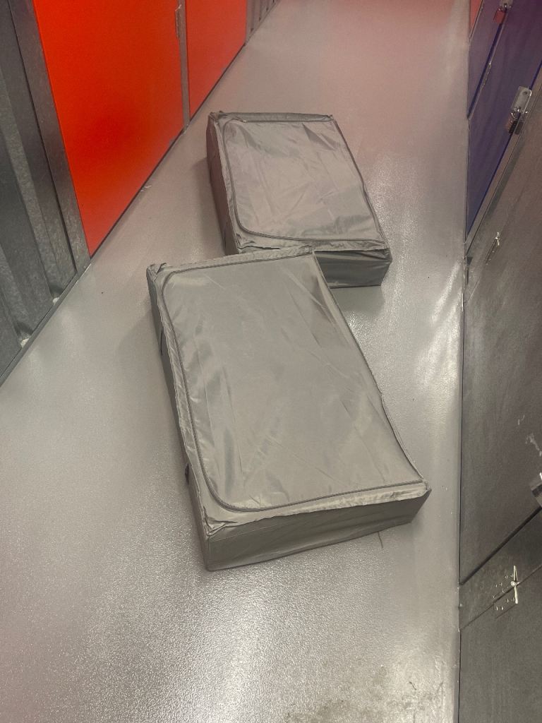 Two Grey Duvet and Pillow Storage Bags – Good Condition