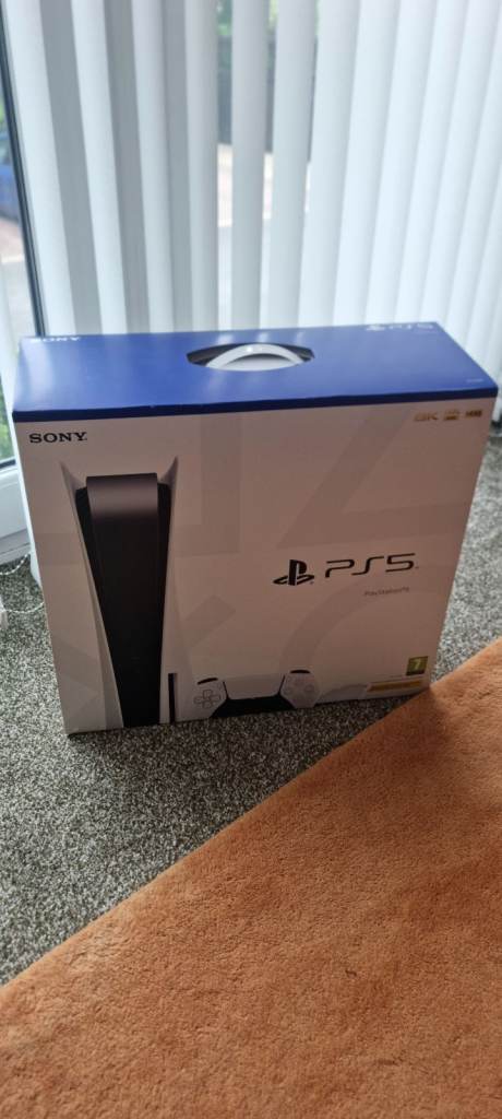 Ps5 console boxed all wires 2 controllers & 2 games & wires