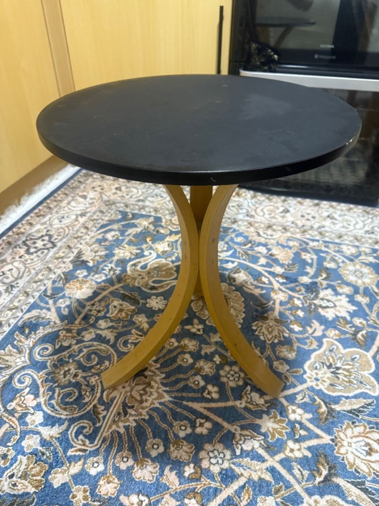 image for Wooden  Ikea Fornbro- Black Round Coffee Table