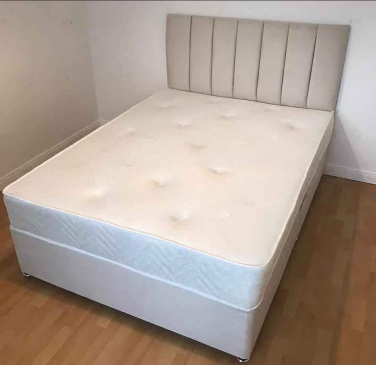 ORDER NOW – DIVAN DOUBLE BED SET – MATTRESS INCLUDED – QUICK DELIVERY