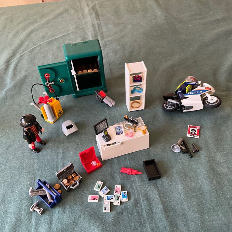 Playmobil Police & Bank Robber Set – Good Condition