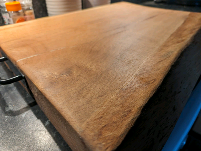 James Martin style rustic oak live edge farmhouse chopping board