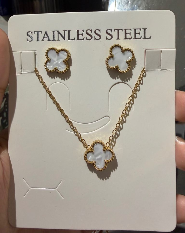 New Stainless Steel Jewellery Set – Necklace & Earrings