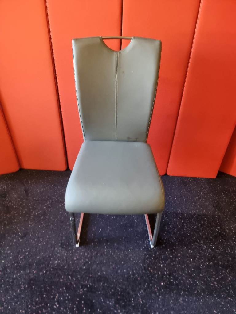 Grey Highback Faux Leather Dining Chair Never Been Used Cantilever Home Chair 