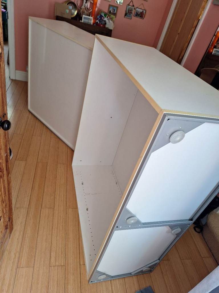 Pair of Sturdy White Bookcases - free to collector ASAP  - BS16 