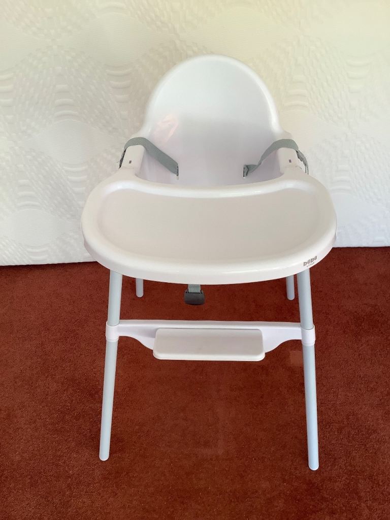 Bebe High/Low Chair – White, As Good As New