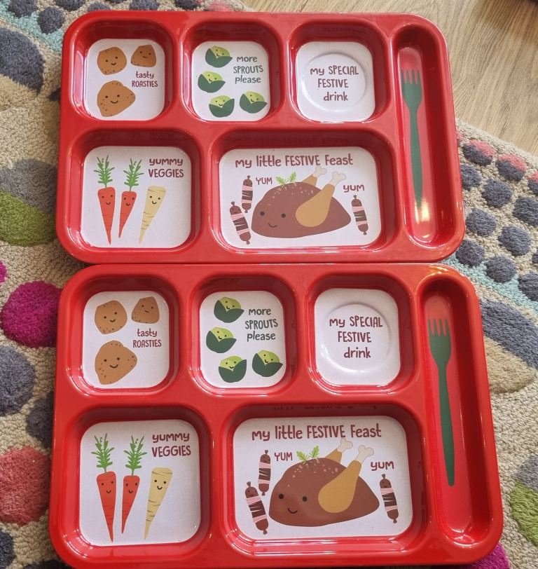 Christmas dinner trays