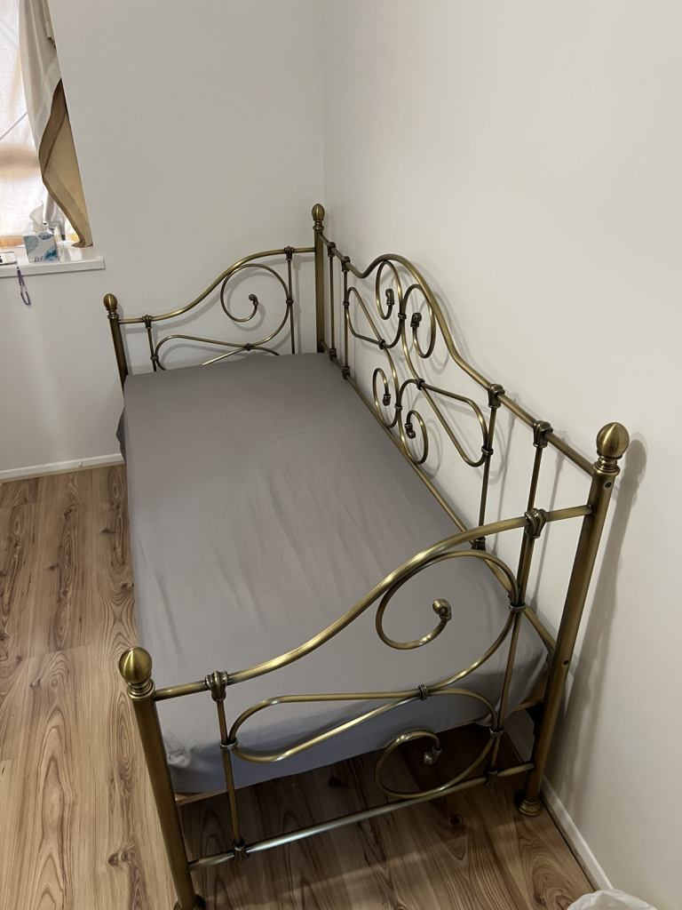 Single bed frame - gold colour 