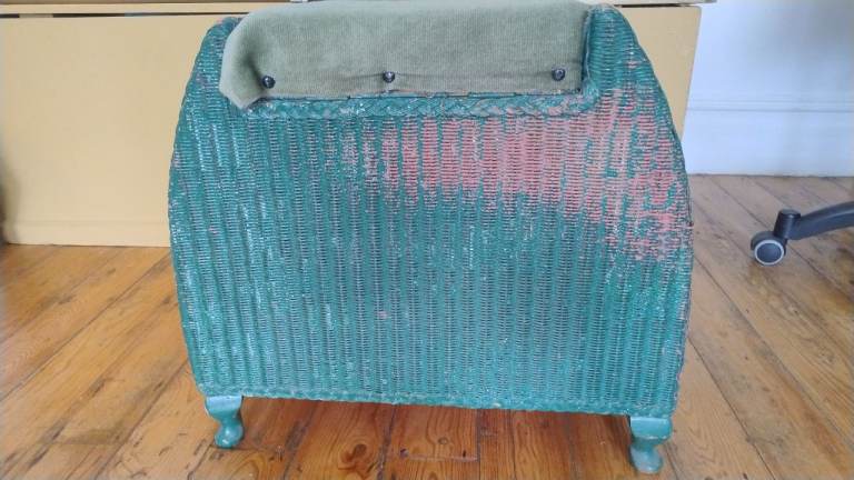 Wicker art deco style vintage storage stool