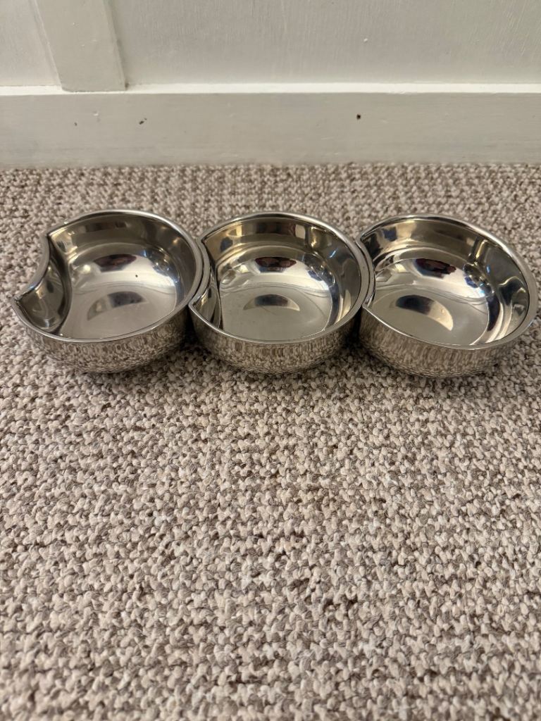 Stainless steel nibble bowls set of 3