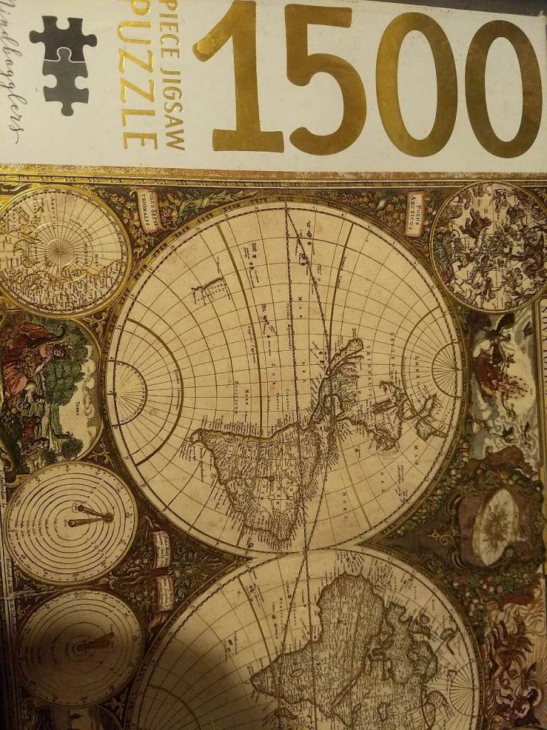 Two jigsaw puzzles. World map(1500 piece), Village fete (1000 pieces)