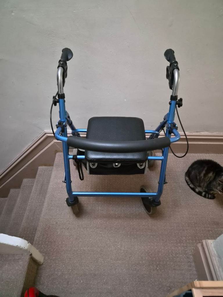 4 wheels walker light blue