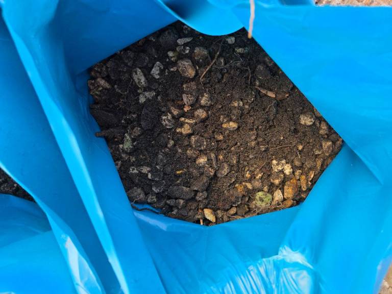 Soil, stones and rubble