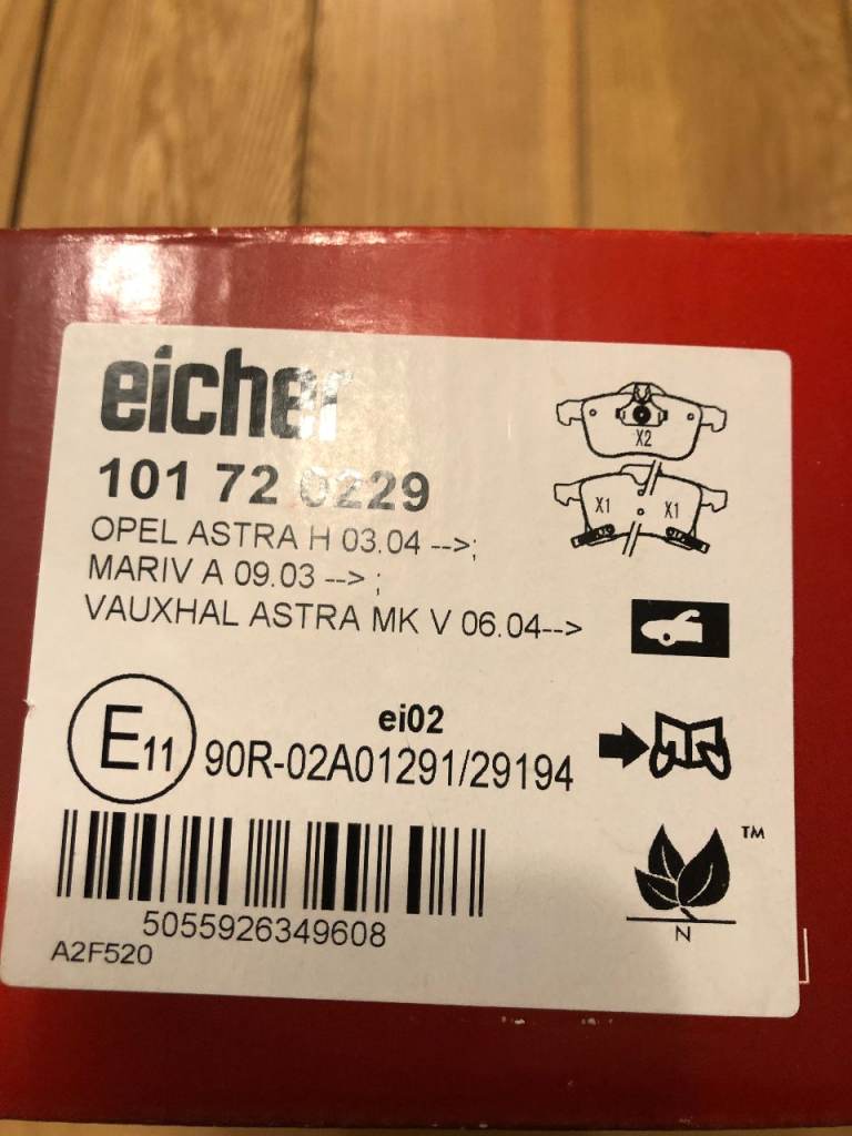 Front Brake Pads for Vauxhall Motors