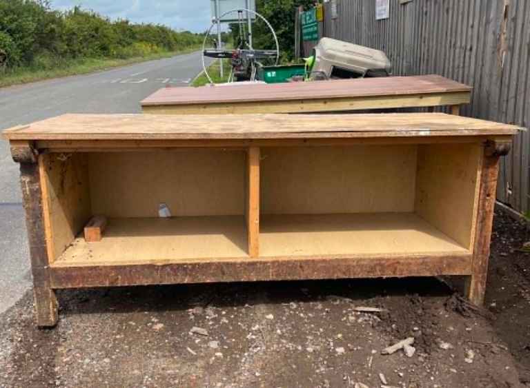 Secondhand Rustic Wooden Timber Workbench