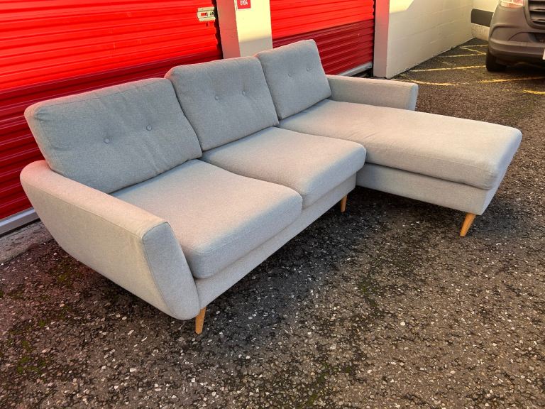 image for FREE DELIVERY - LIGHT BLUE L SHAPE SOFA