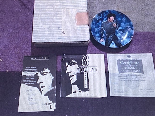 Elvis Plate: '68 Comeback Special **MINT & COA & Leaflet & BOXED** BRADFORD EX