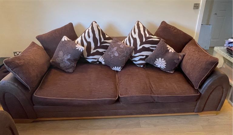 Sofas, Foot stool, Curtains, Cushions