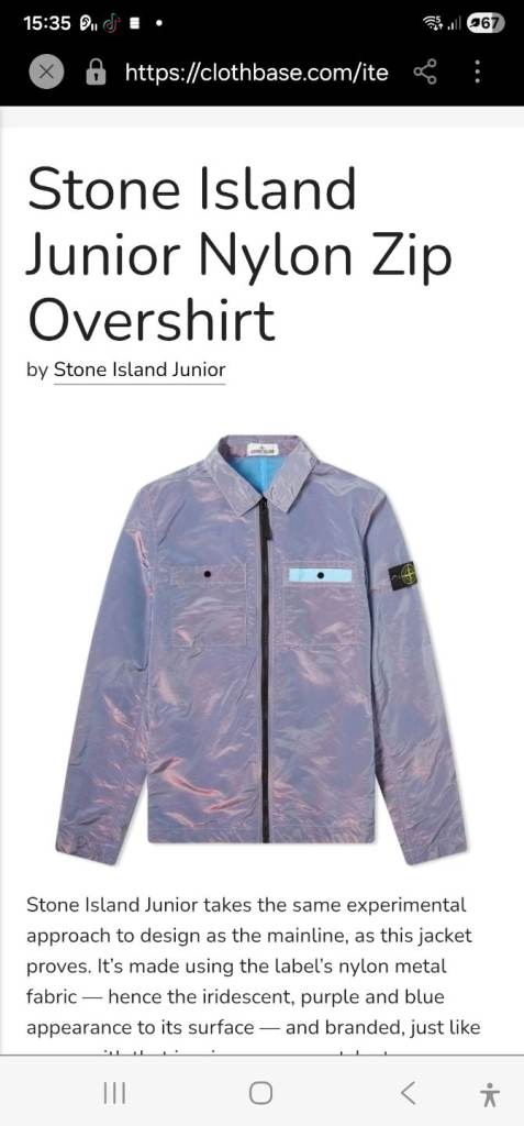 Junior stone island jacket 2 tone