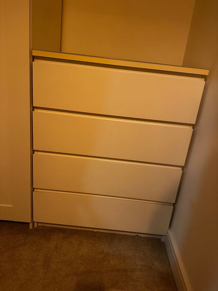 image for White IKEA malm chest of drawers 