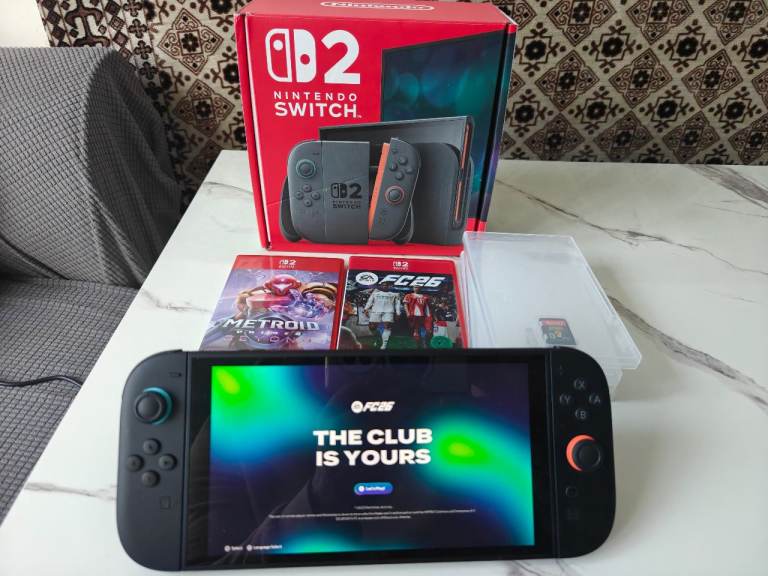 Nintendo Switch 2 Console gaming bundle games Metroid prime 4 fc 26 mario