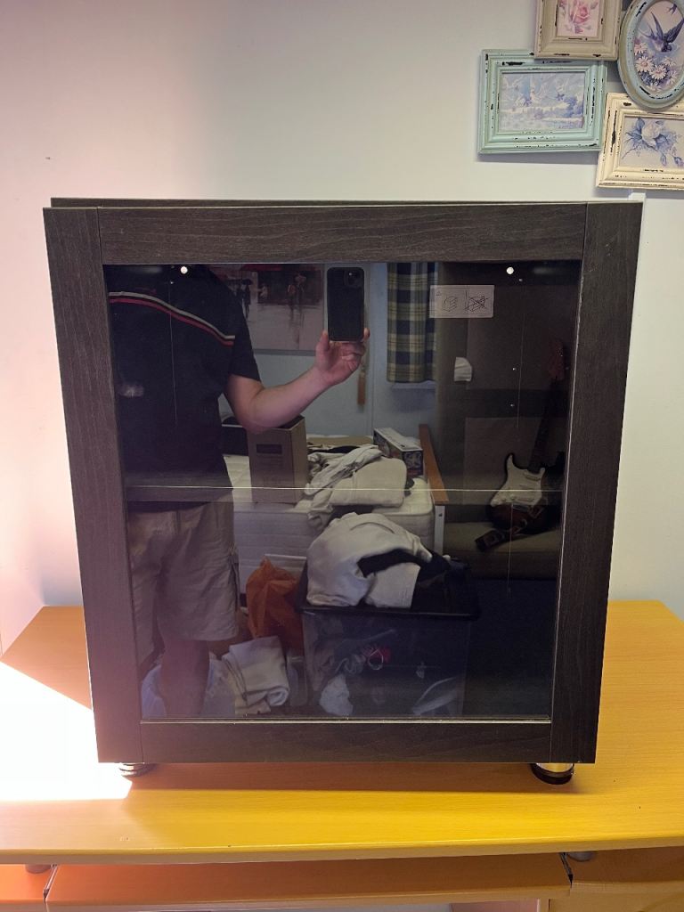 IKEA Sindvik Display Cabinet - Dark Wood Finish