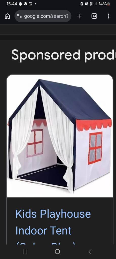 new kids blue and white play tent £20 delivered
