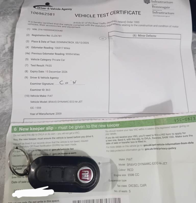 Fiat, BRAVO, Hatchback, 2009, Manual, 1598 (cc), 5 doors FULL YEARS MOT CERTIFICATE ✴️