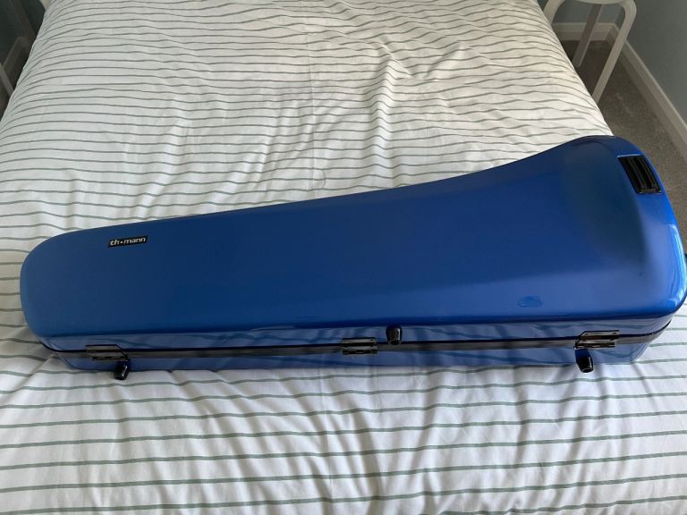 Thomann fibretech Blue Trombone Case with Backpack Straps – Good Condition