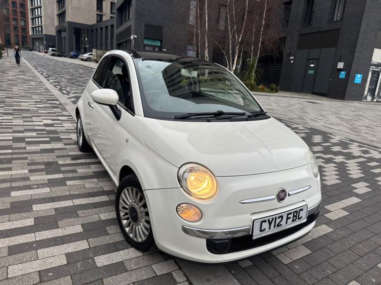 2012 FIAT 500 LOUNGE 1.2 PETROL 5 SPEED MANUAL WHITE 3dr HATCHBACK +£35 ROAD TAX