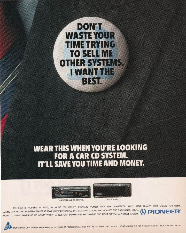 01. A Rare Original Magazine Advertisement of a Pioneer Car CD System