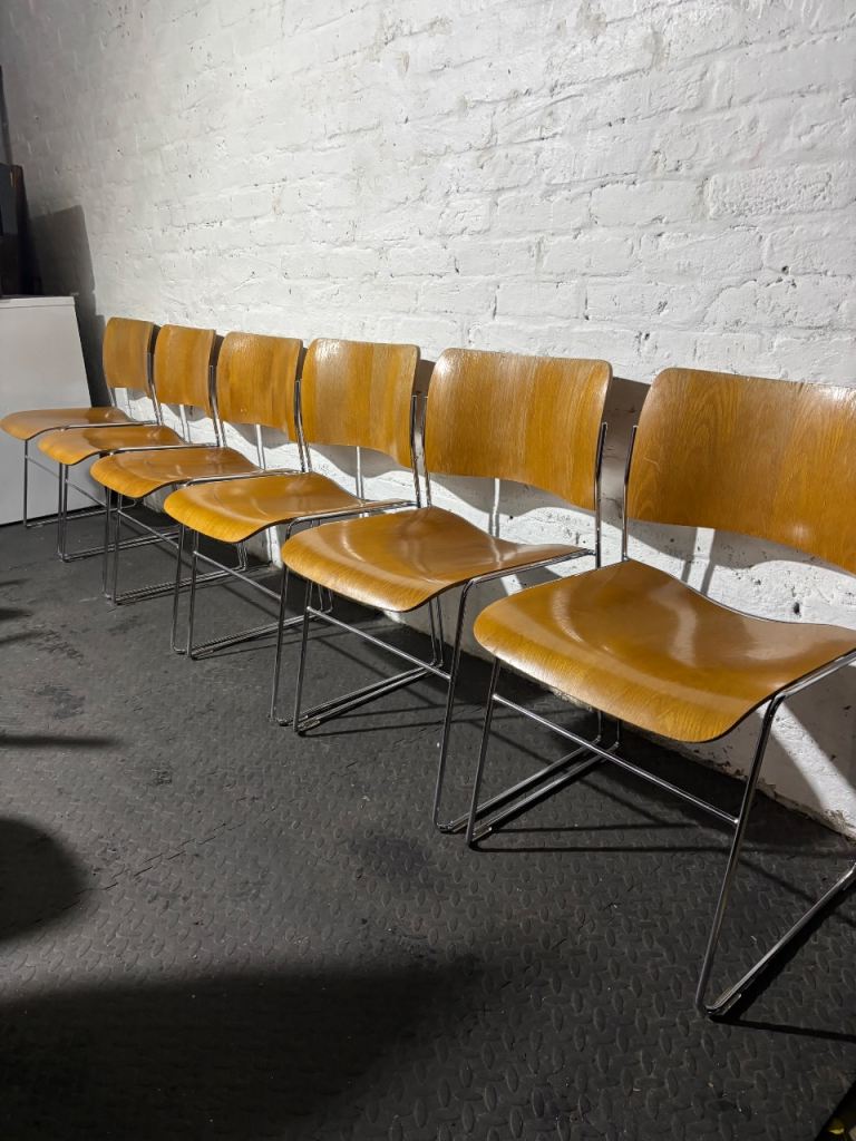 image for 6 Stackable wooden dining chairs