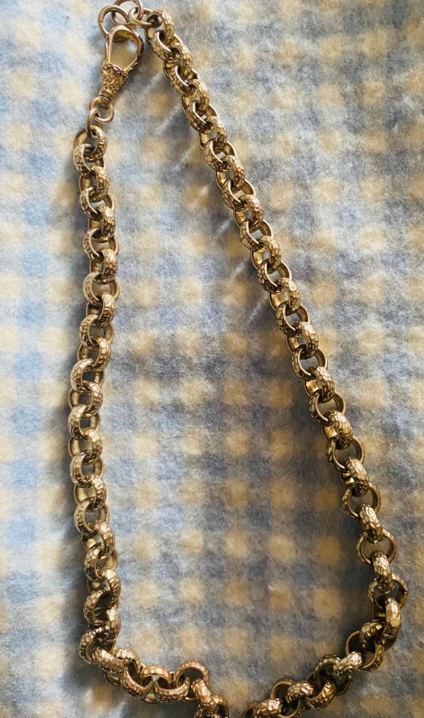 9ct Gold patterned belcher chain 20”