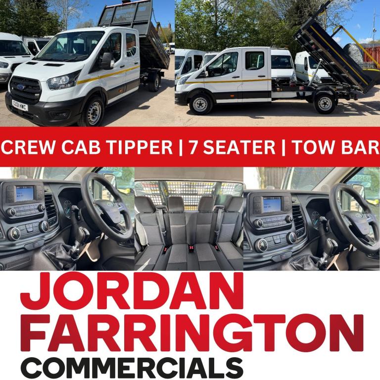 2021 FORD TRANSIT 350 DOUBLE CAB TIPPER RWD SRW ONE STOP ALLOY BODY**EURO 6**