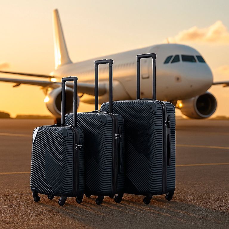 New 3-Piece Hard Shell Suitcase Set - Navy Blue
