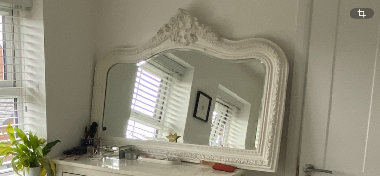 Large white mirror