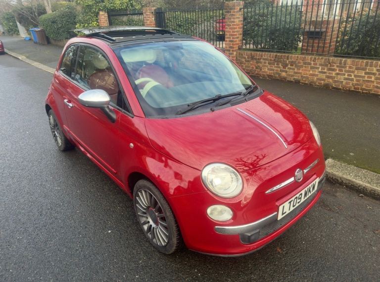 2009 FIAT 500 LOUNGE SPORT HIGH SPEC 1.4 90k AUTOMATIC PANORAMIC ROOF RED ALLOYS ULEZ