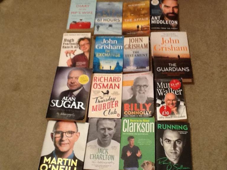  Lee Child, John Grisham, Richard Osman, Ronnie O'Sullivan...... all 16 books for £5.