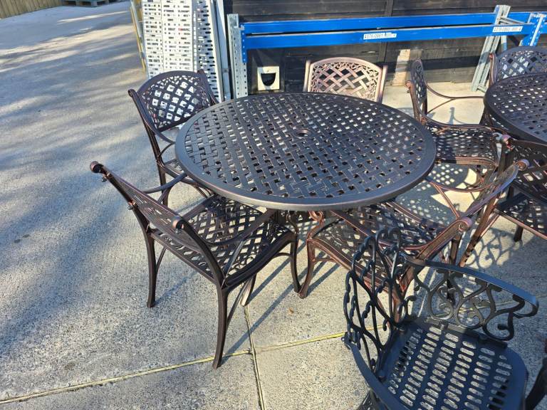 Cast aluminium garden dinning furniture sets patio 