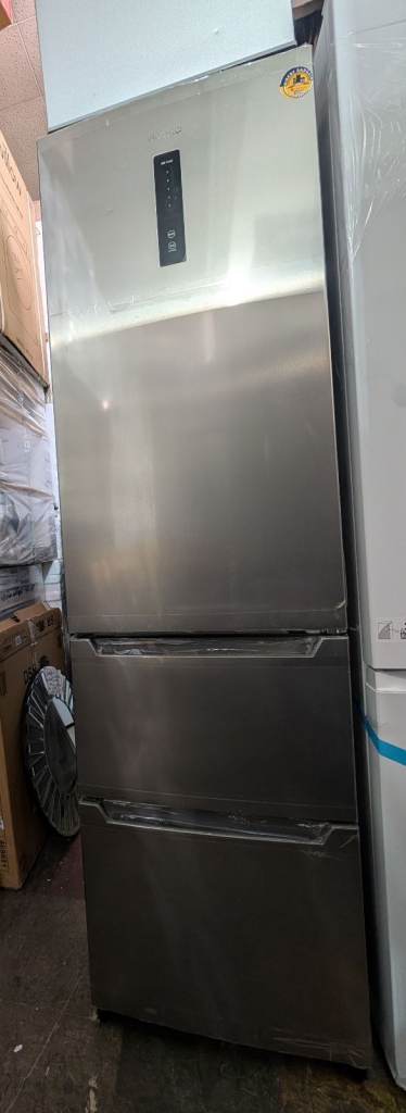 ELECTRIQ 192CM S/S 282L FRIDGE FREEZER-FROST FREE-MULTIFLOW AIR TECH-4 SHELVES-QUIET-NEW GRADED