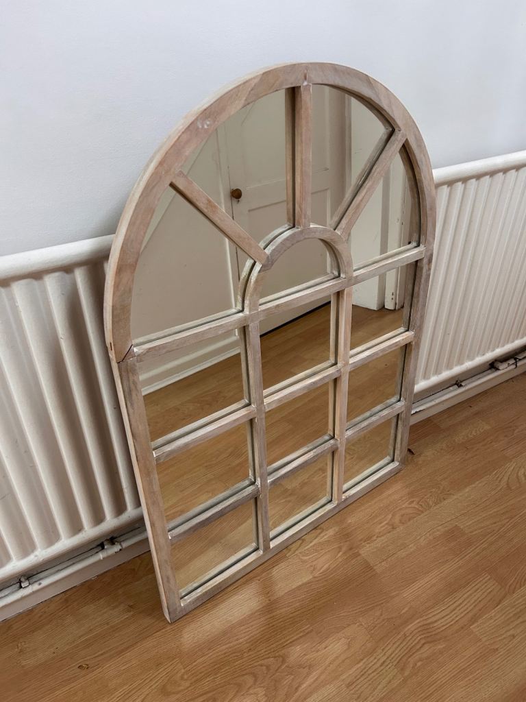 Wooden arched wall mirror 