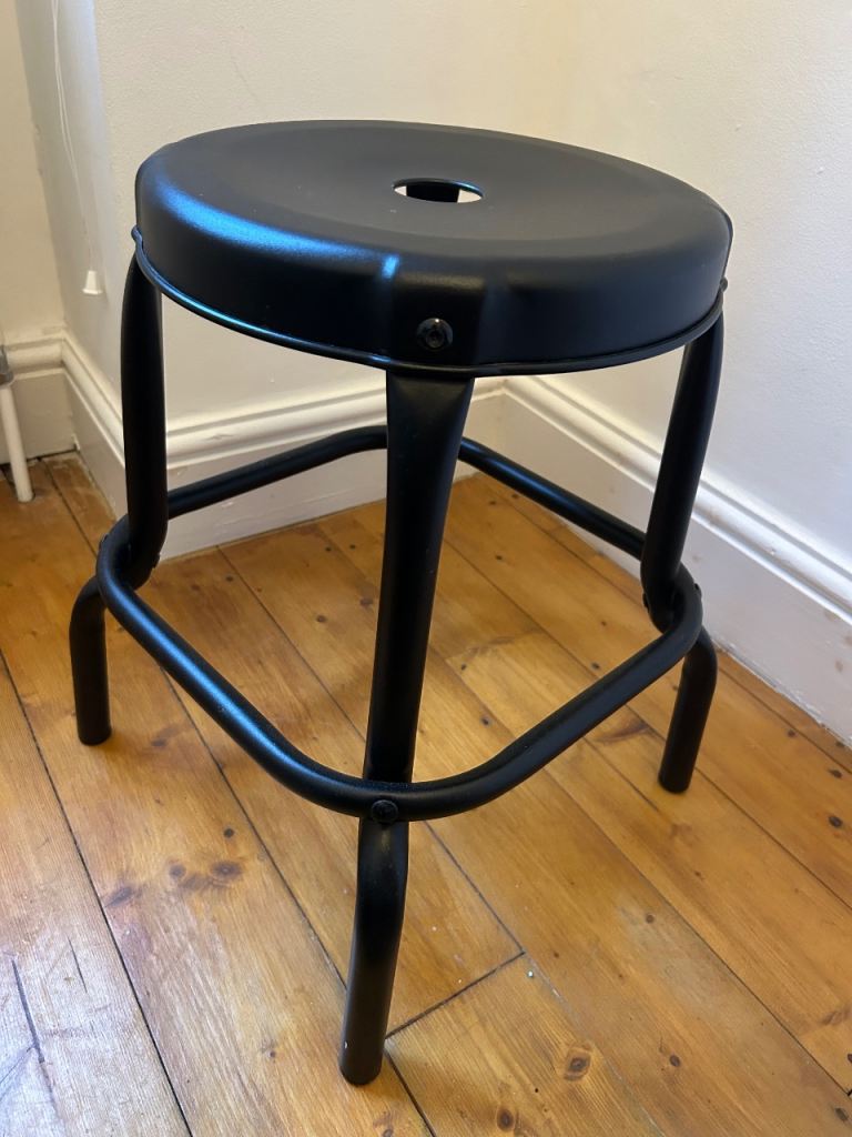 IKEA Black Metal Stool – Good Condition